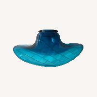 Vintage Folded Italian Blue Bowl Murano Glass