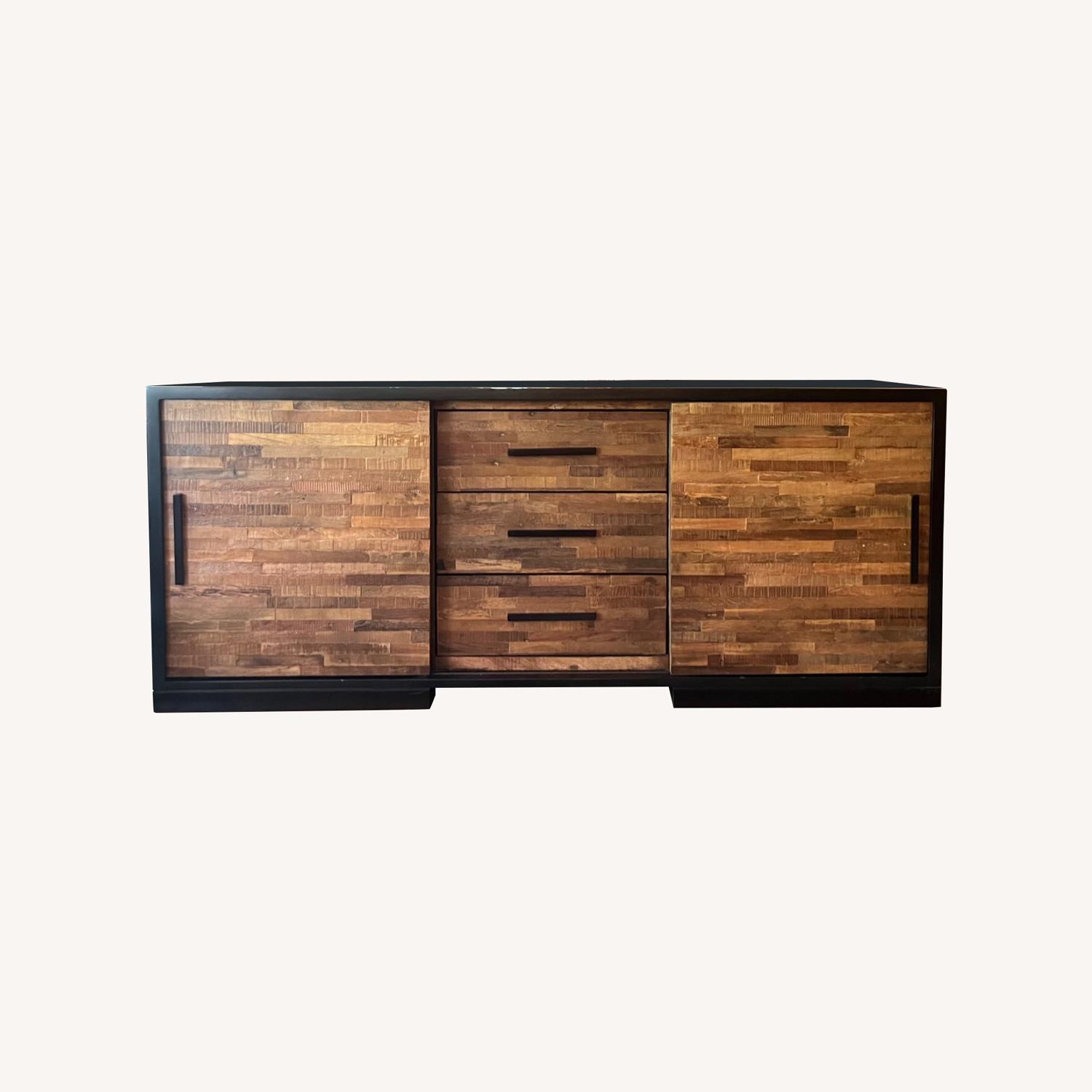 Crate and Barrel Wood Media Unit - image-0