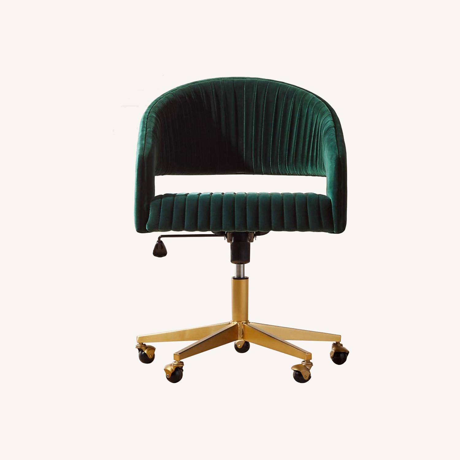 CB2 Channel Green Velvet Chair - image-0