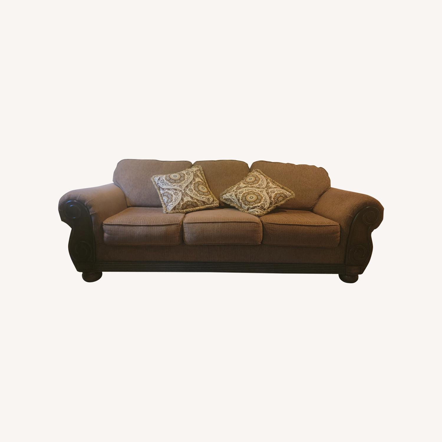 Three Seater Fabric Sofa - image-0