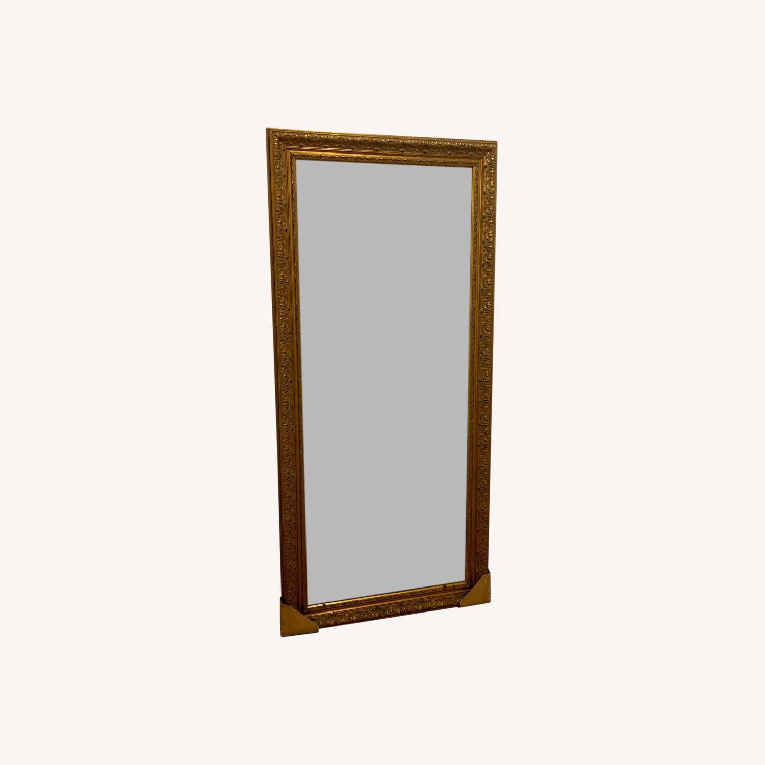 Antique Gold Ornate Floor Mirror - image-0