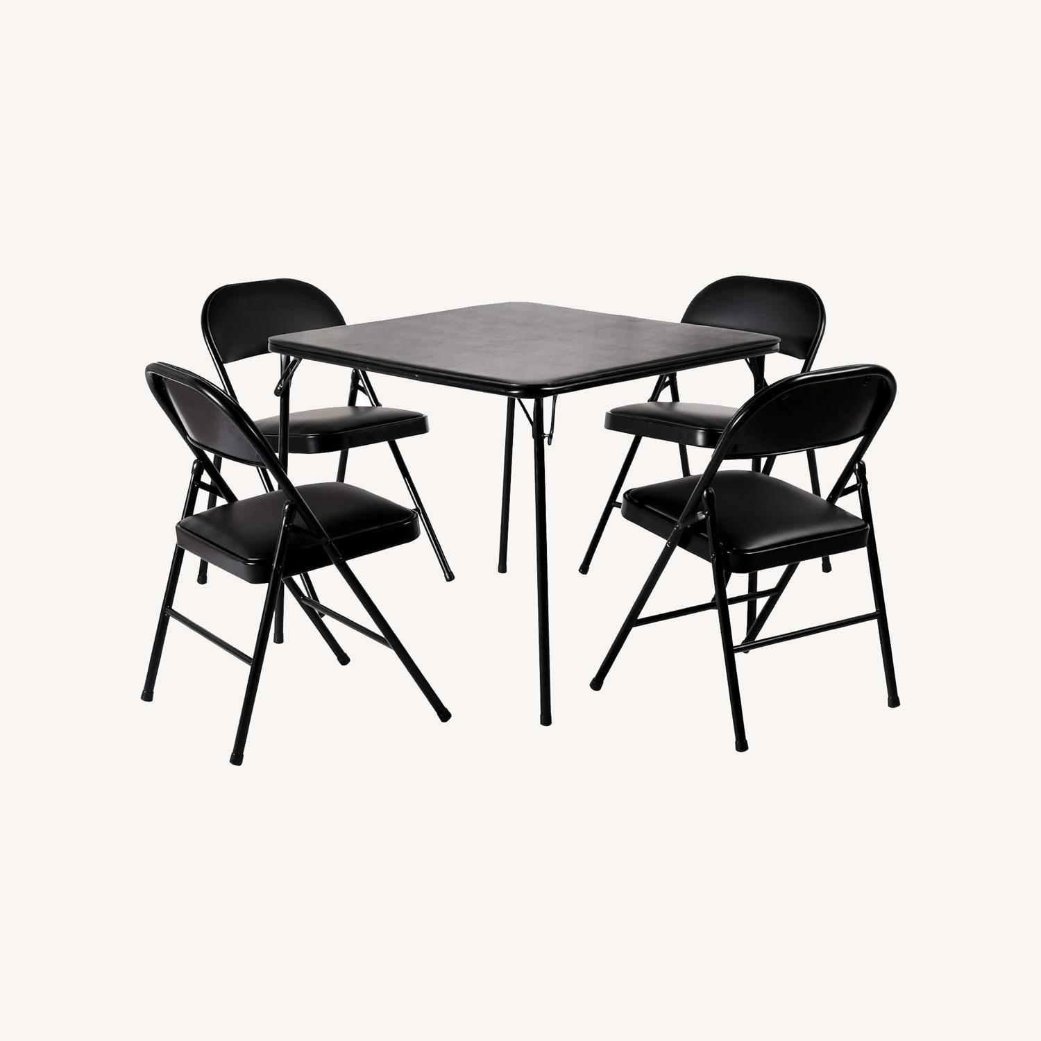 Folding Table & 4 Padded Chairs Portable - image-0