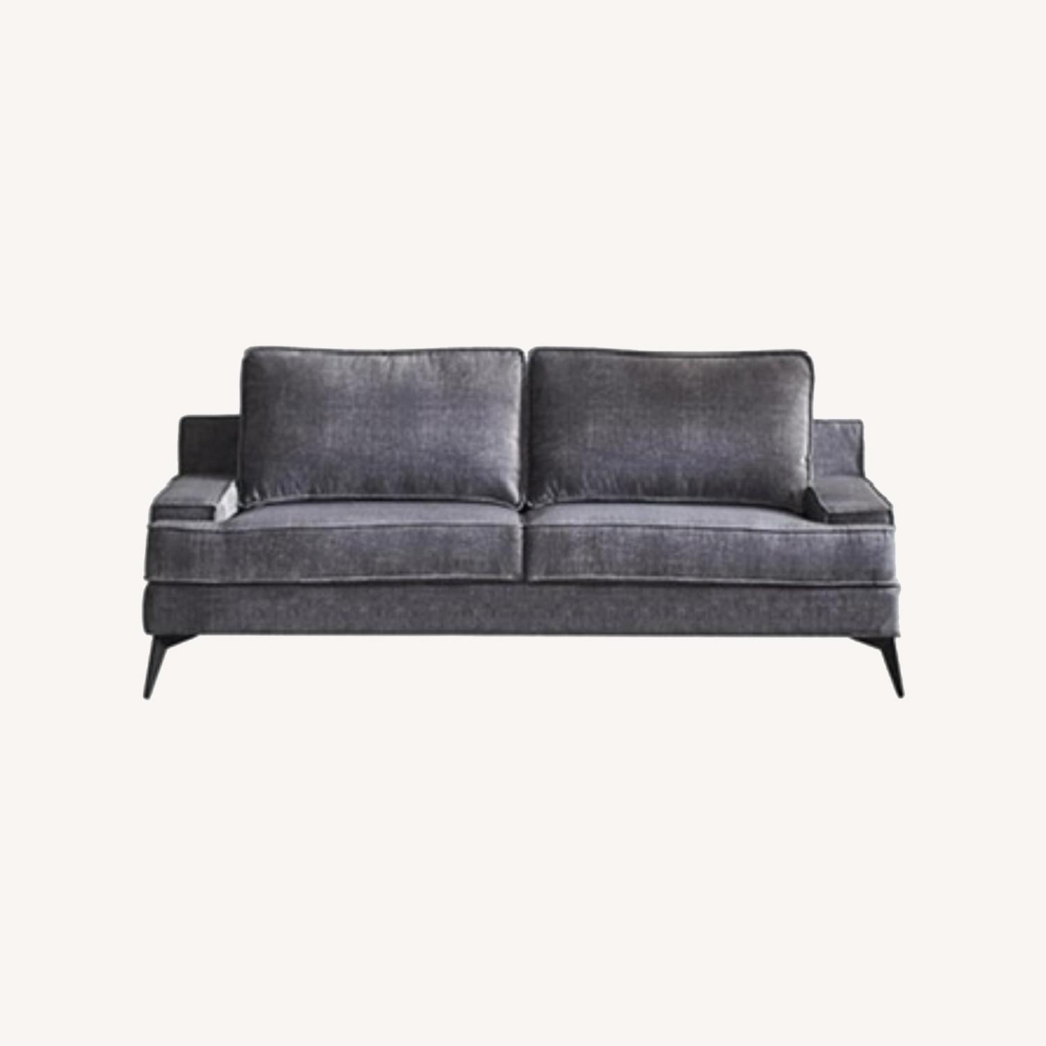 Modern Sofa in Charcoal Grey Velvet - image-0