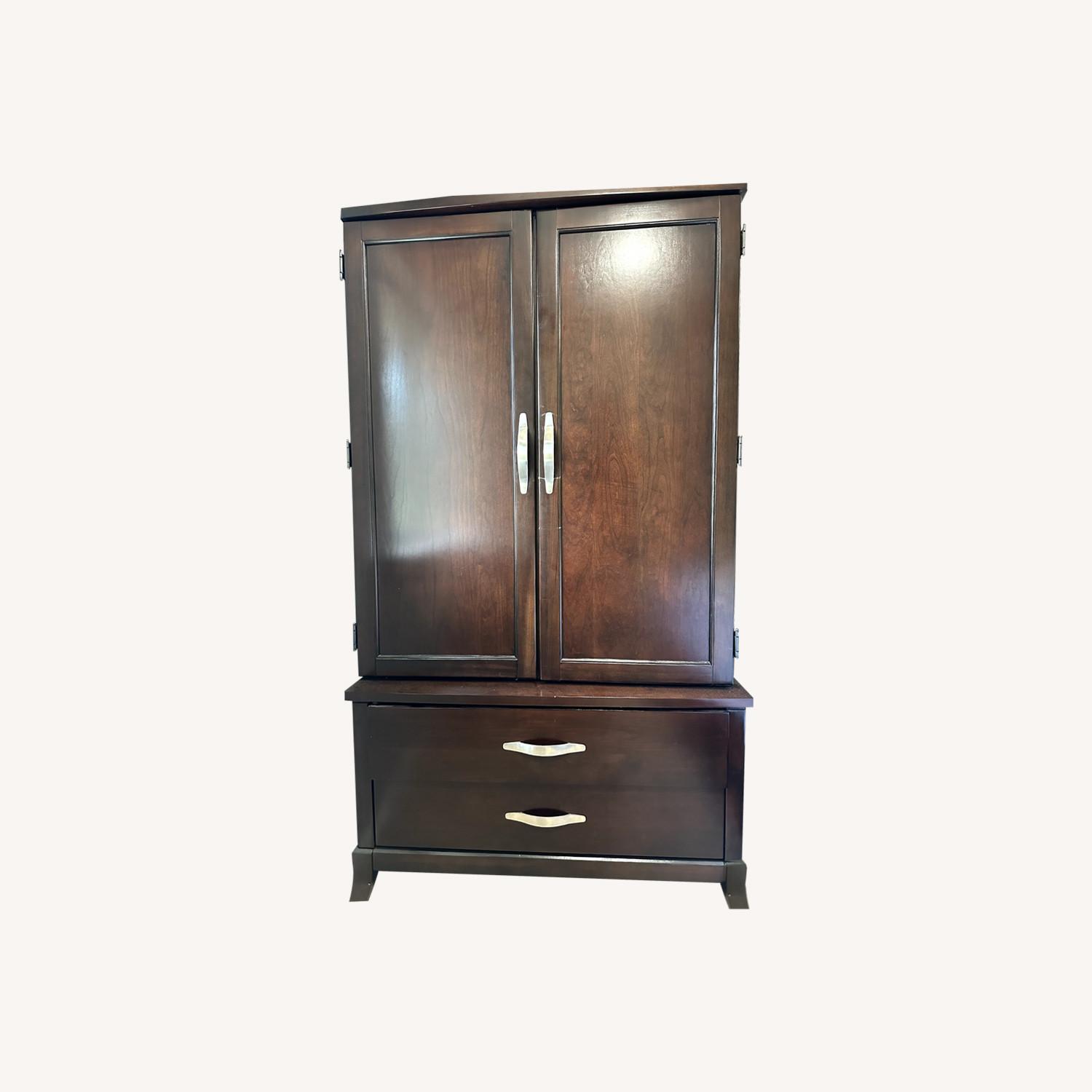 Bob's Discount Furniture Wooden Wardrobe Top and Base - image-0