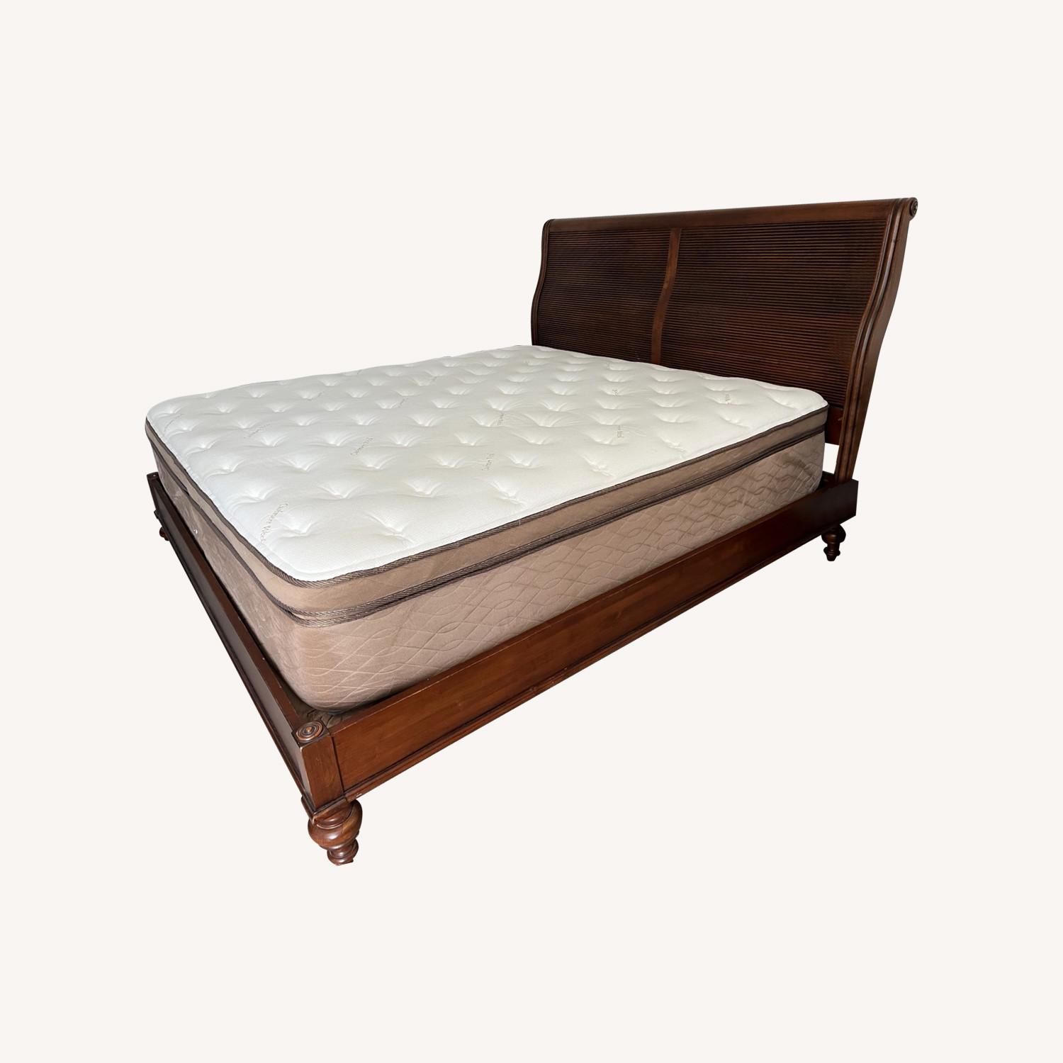 Ethan Allen Dark Wood King Bed - image-0