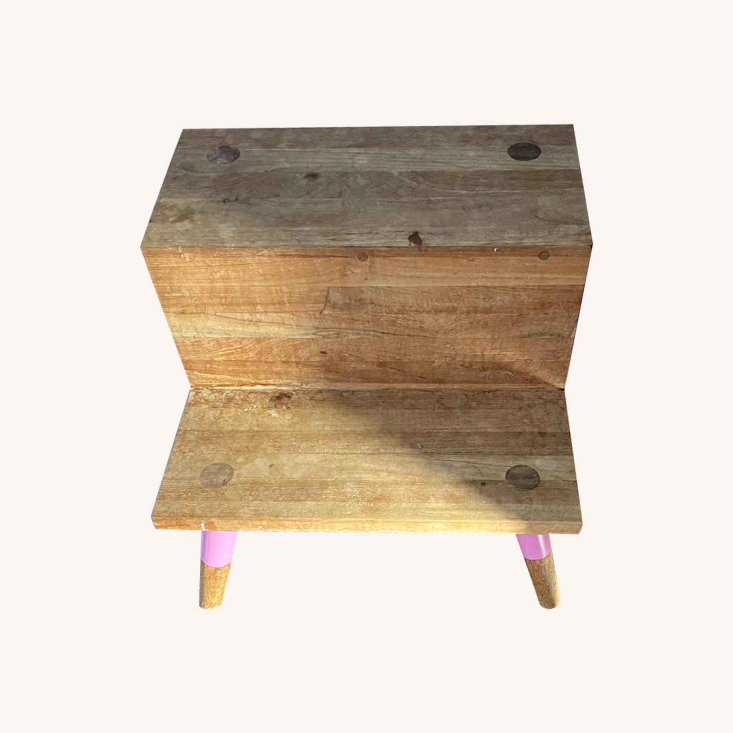 Serena & Lily Teak Step Stool in Pink - image-0