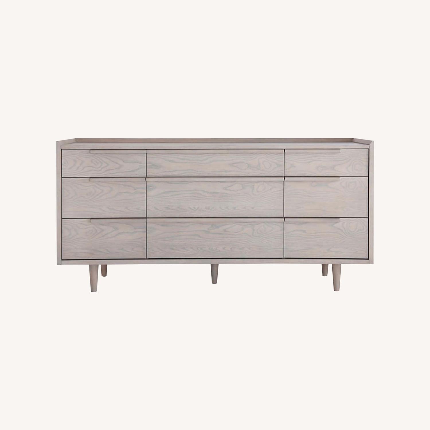 Crate & Barrel Tate Stone Grey Wood 9-Drawer Dresser - AptDeco