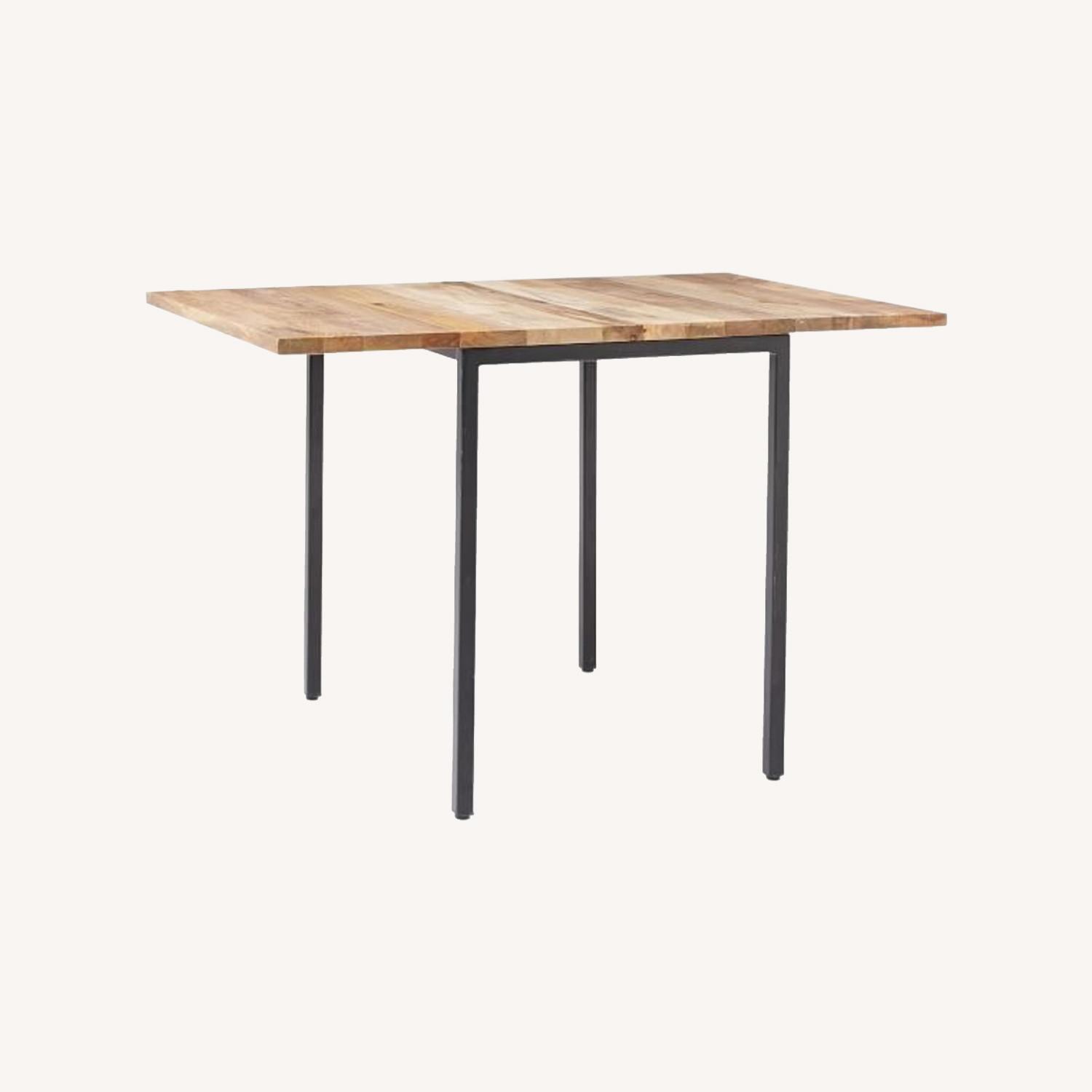 West Elm Box Frame Drop Leaf Expandable Table - image-0