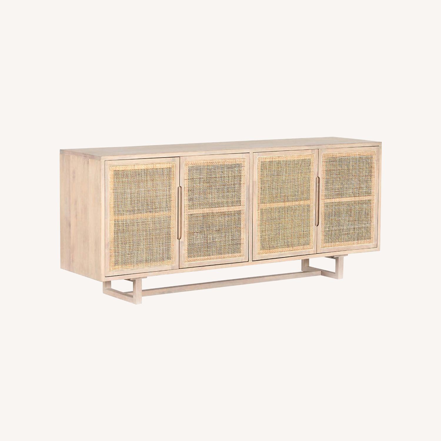Crate & Barrel Wood and Rattan Sideboard - image-7