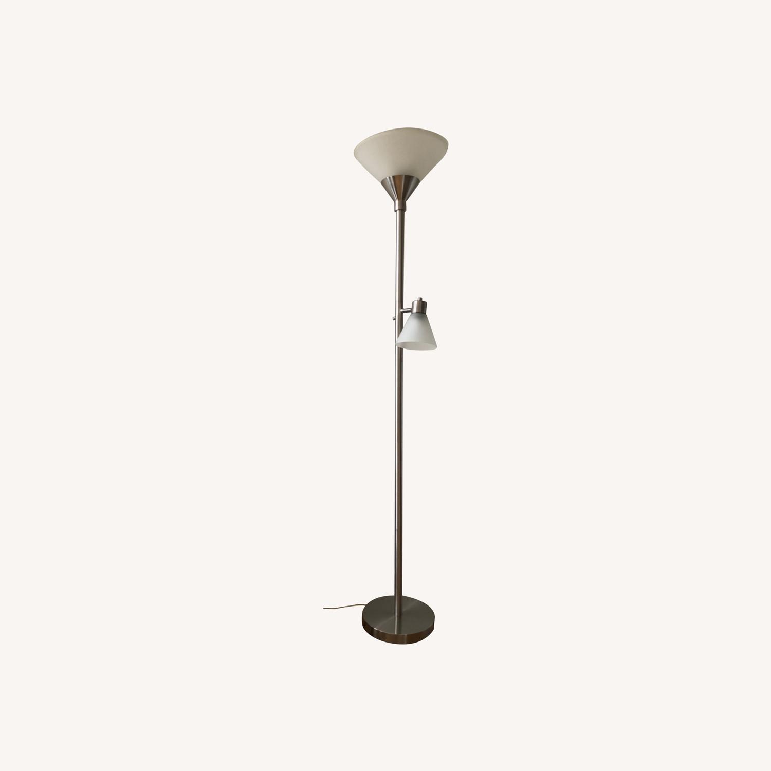 Torchiere Floor Lamp with Glass Shade - image-0