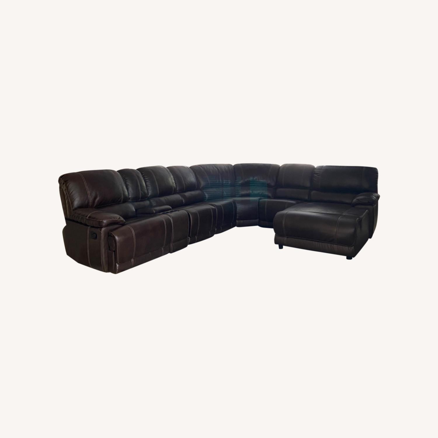 Star Dark Brown Leather Sectional - image-0