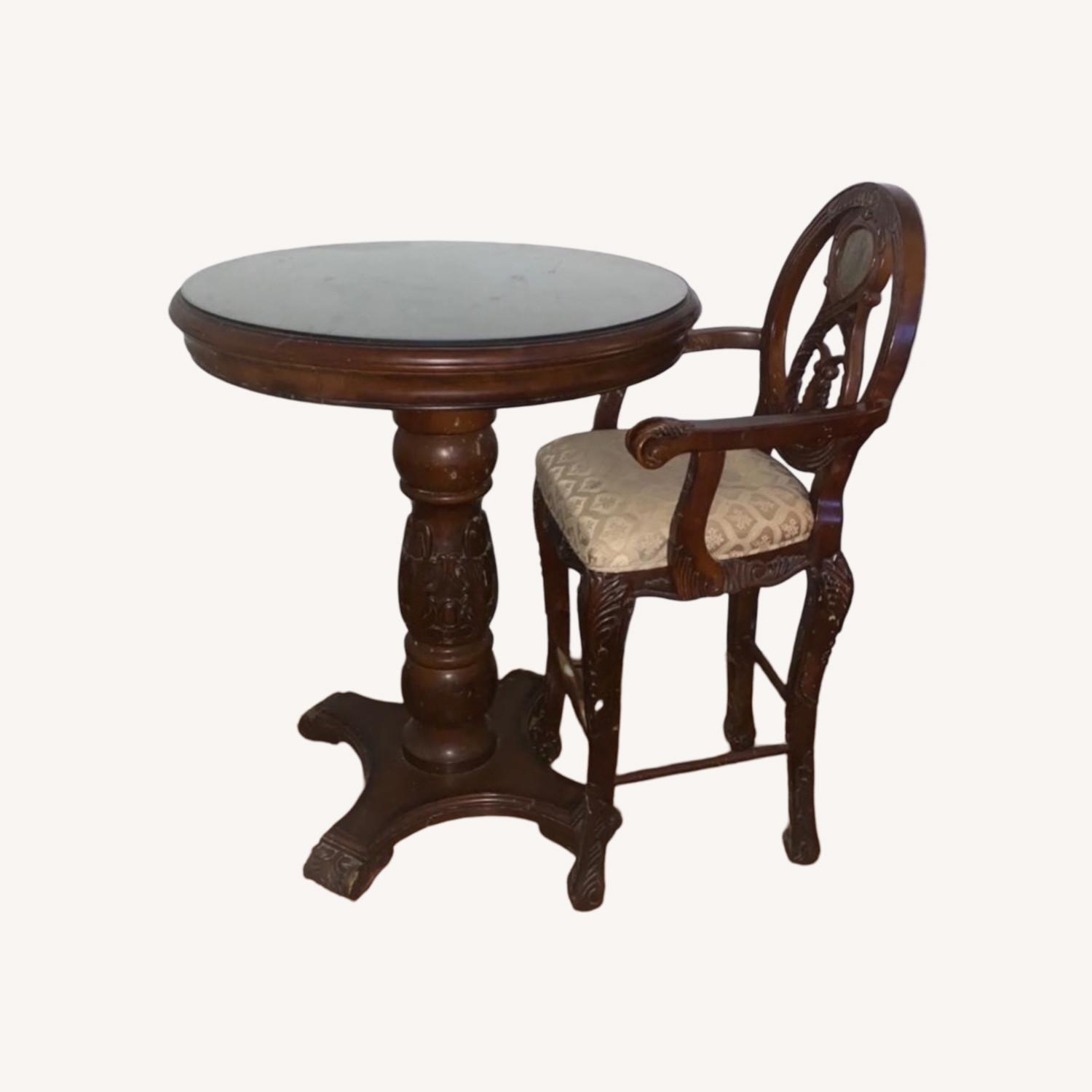 Round Bar Table and 2 Chairs - image-0
