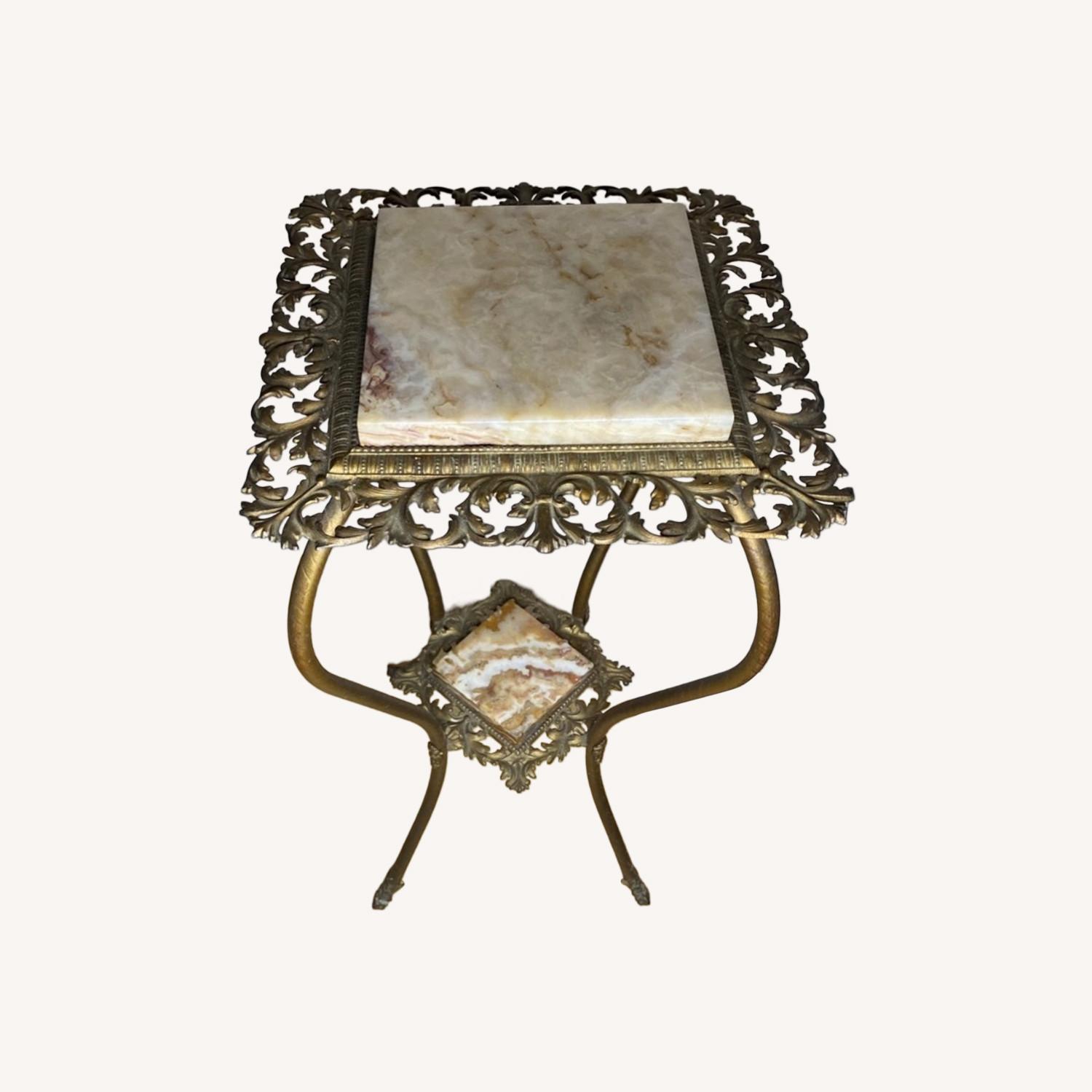 1890 Onyx Brass Stand - image-0