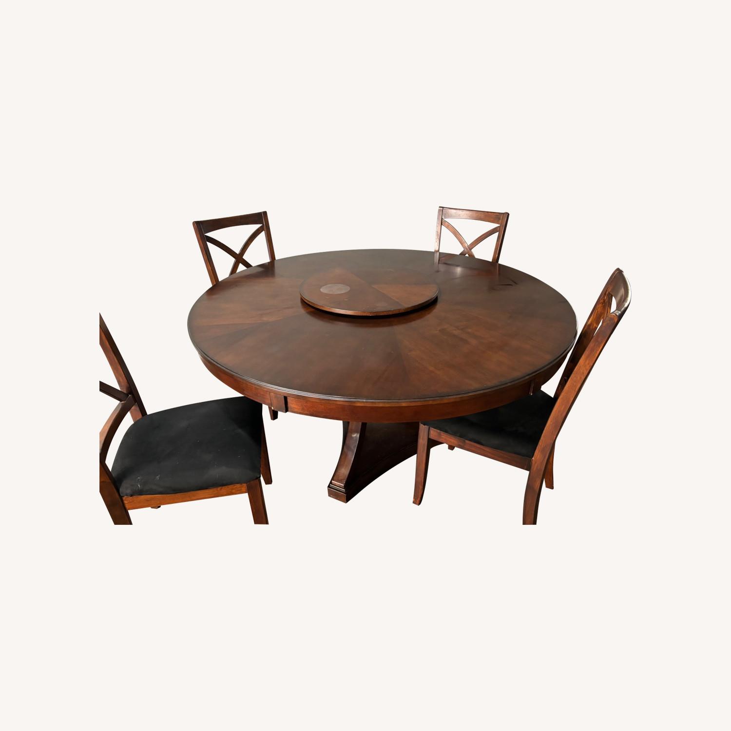 5ft Round Dining Room Table + 4 Chairs - image-0