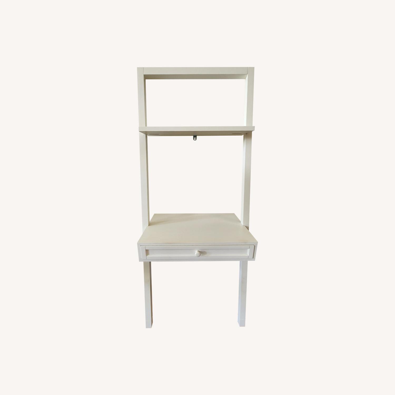 PB Teen White Leaning Wall Desk - image-0