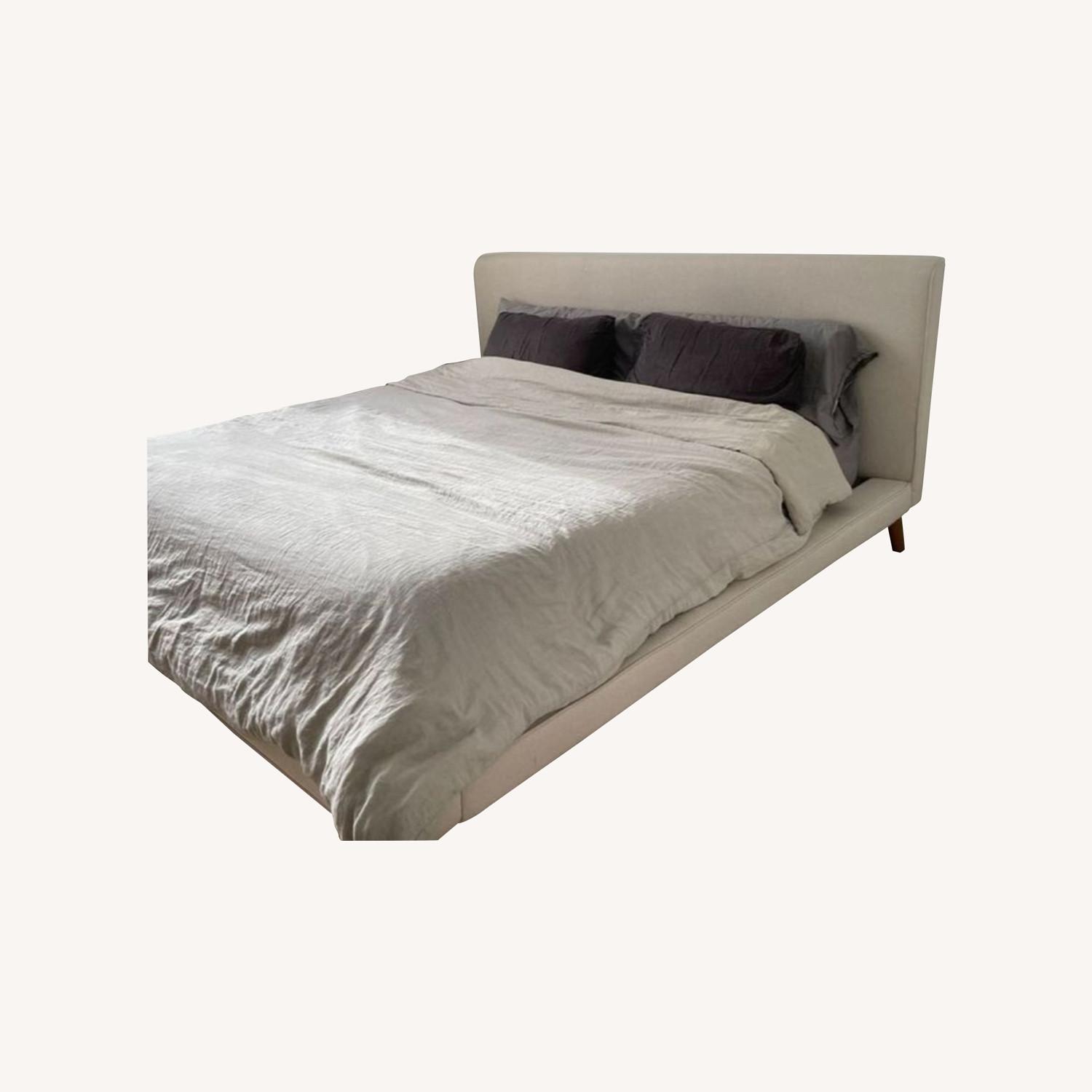 West Elm Mod Upholstered King Size Bed Frame - image-0