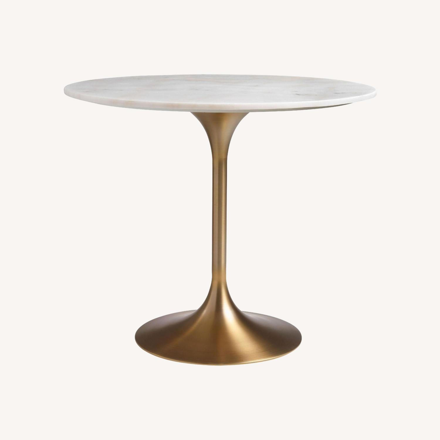 Marble Top Tulip Bistro Dining Table - image-0