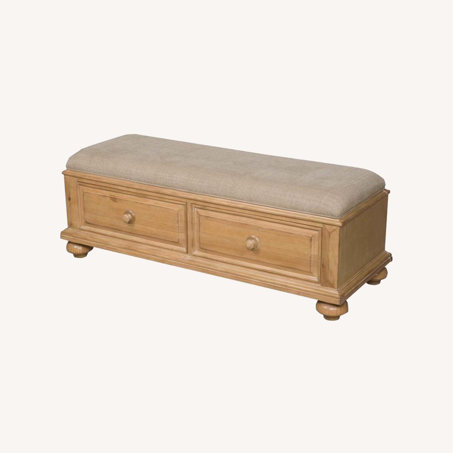 Solid Wood Storage Bench in Natural - image-0