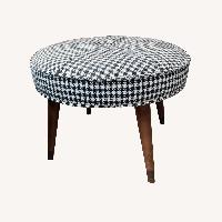 Vintage MCM Houndstooth Footstool