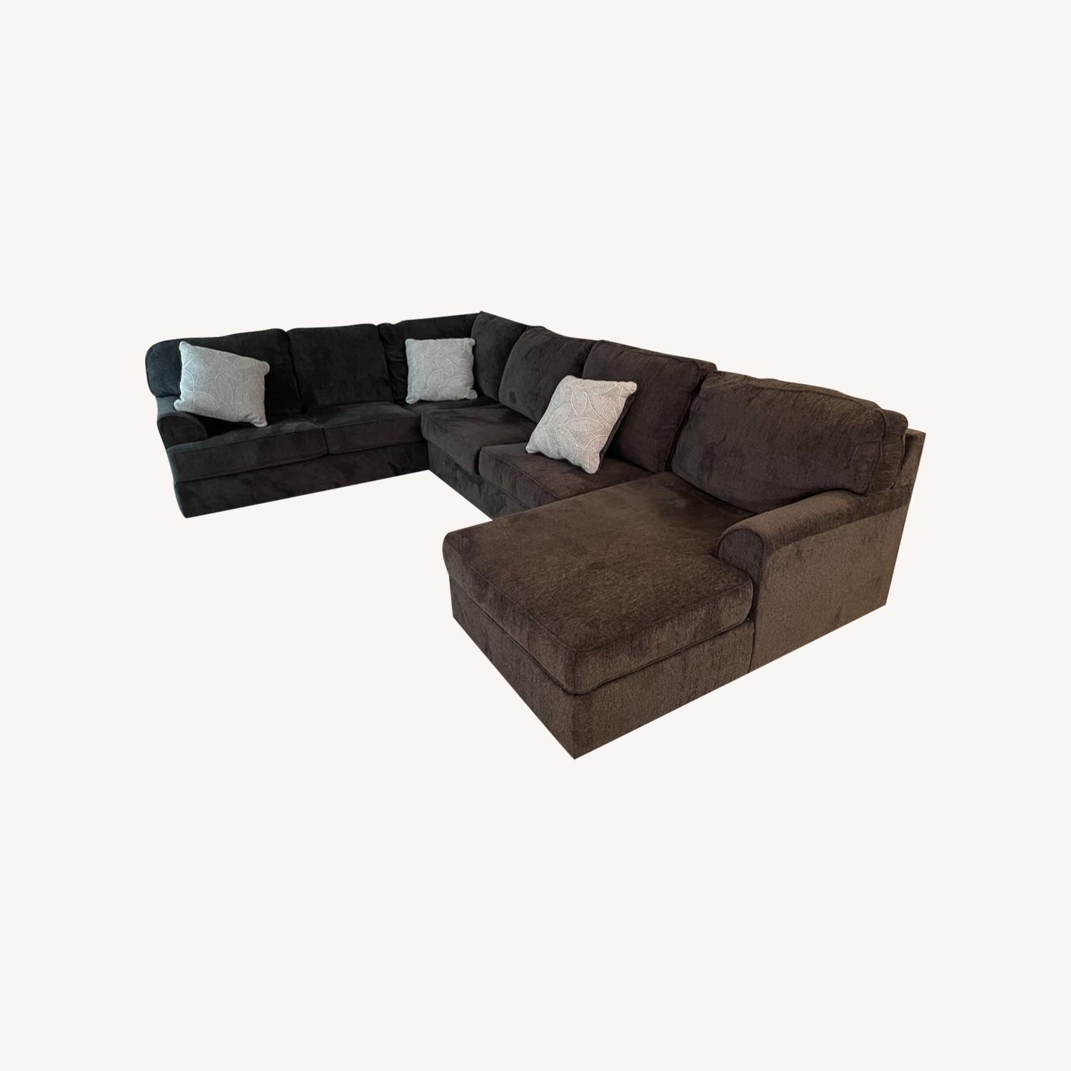 Living Spaces 3 Piece Sectional Couch with Chaise - image-0