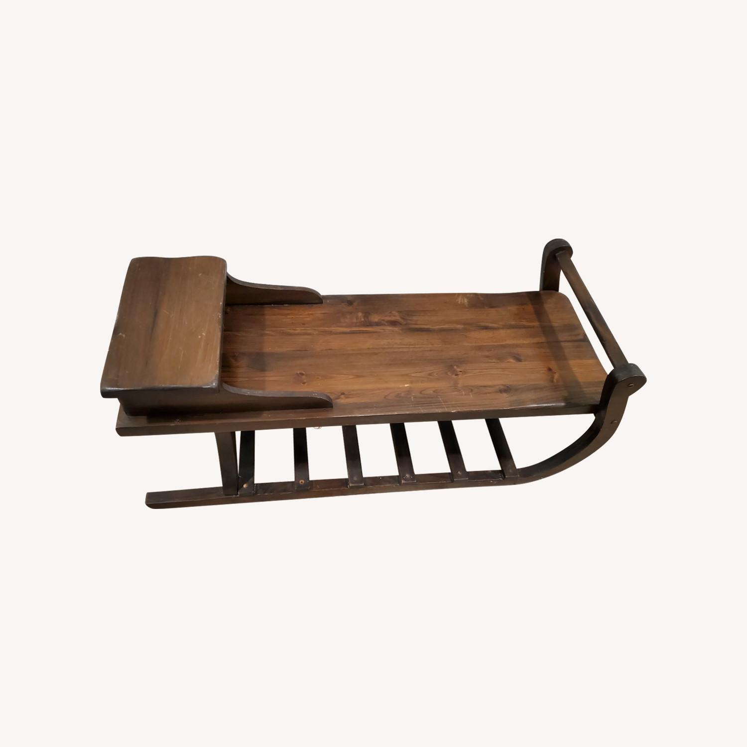 Sled Sleigh Coffee Table - Oak Wood Rustic - image-0