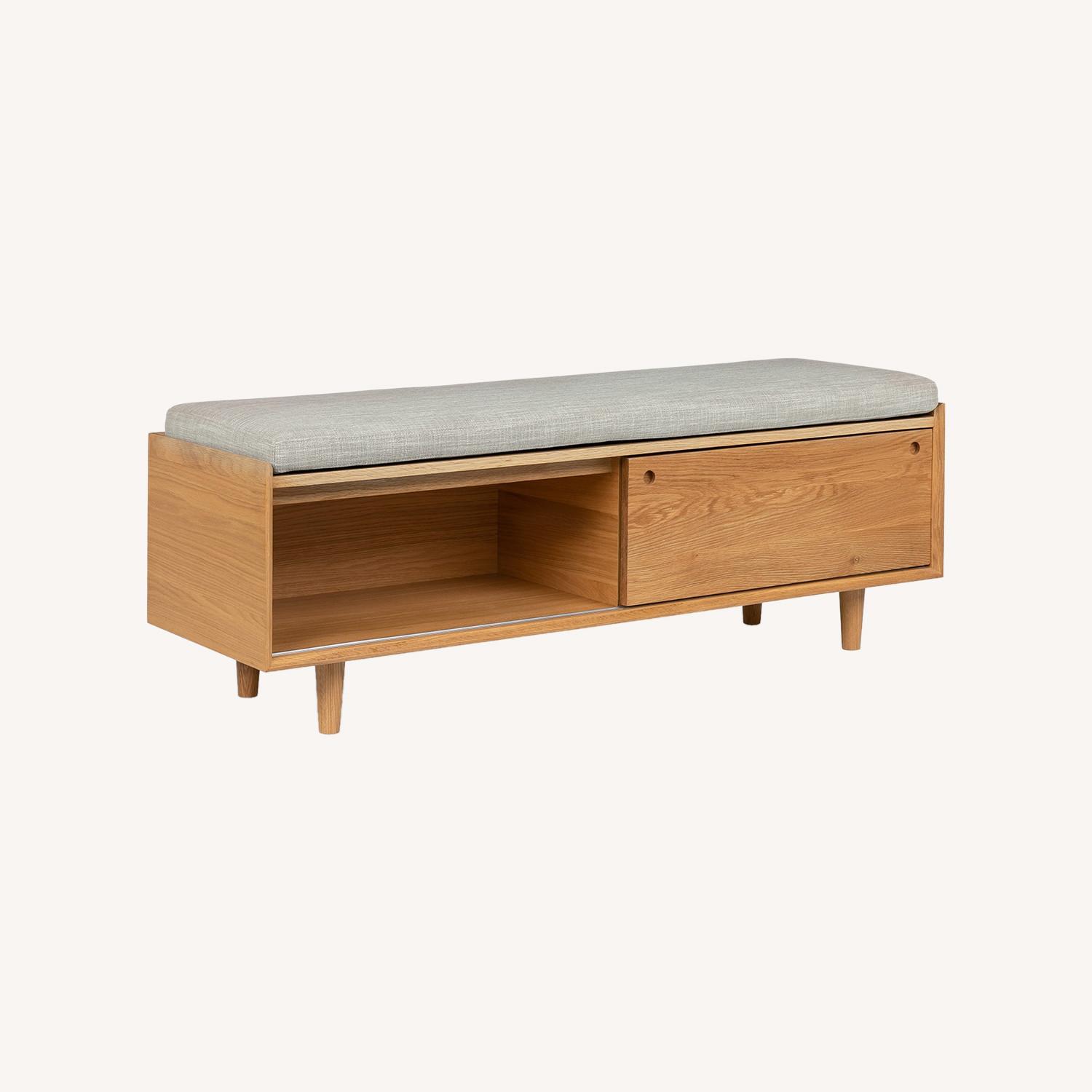 Article Nederin Rain Cloud Gray Oak Bench - image-0