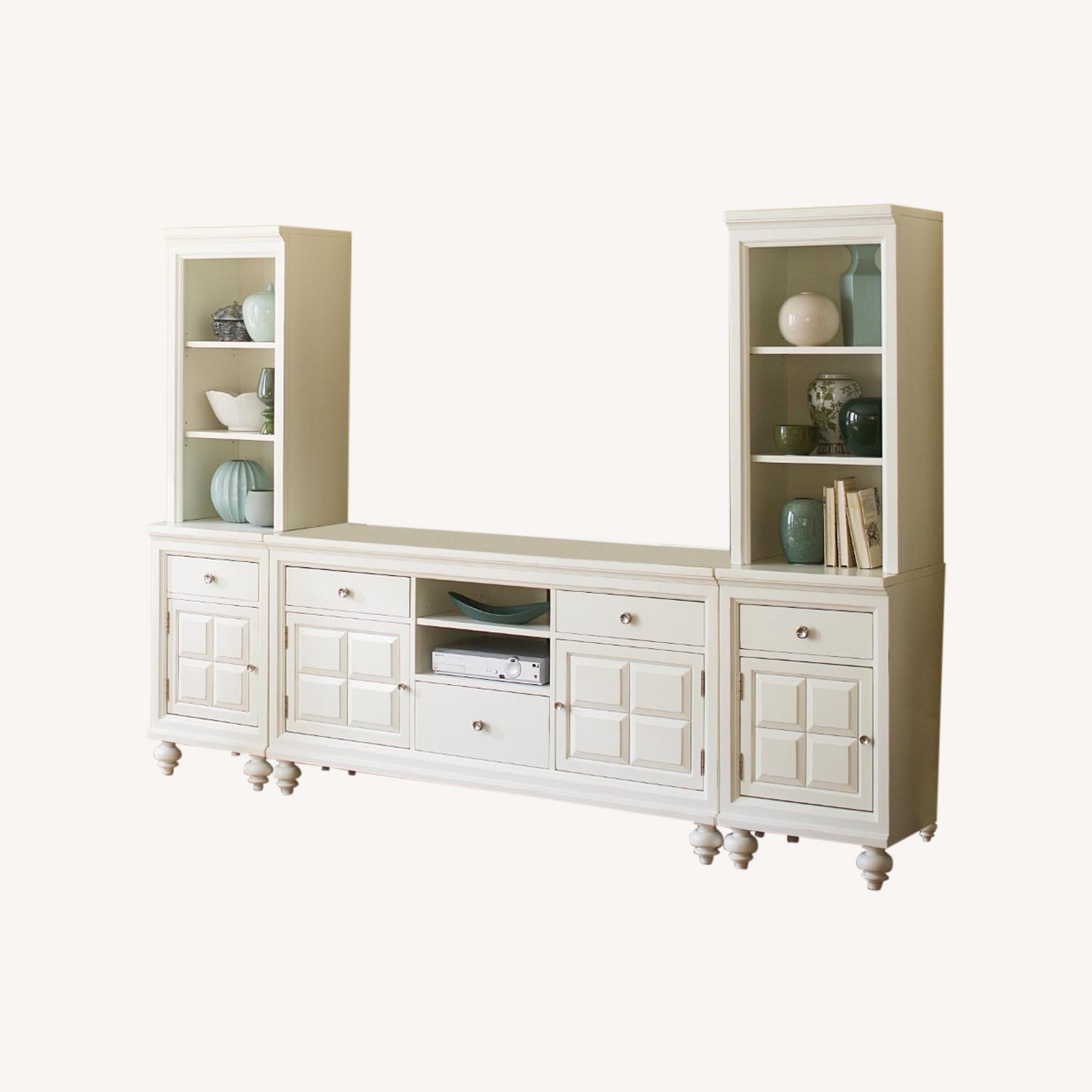 Entertainment Center with Side Bookcase Storage - image-0