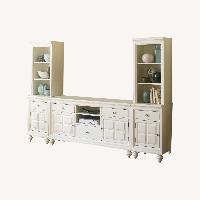 Entertainment Center with Side Bookcase Storage