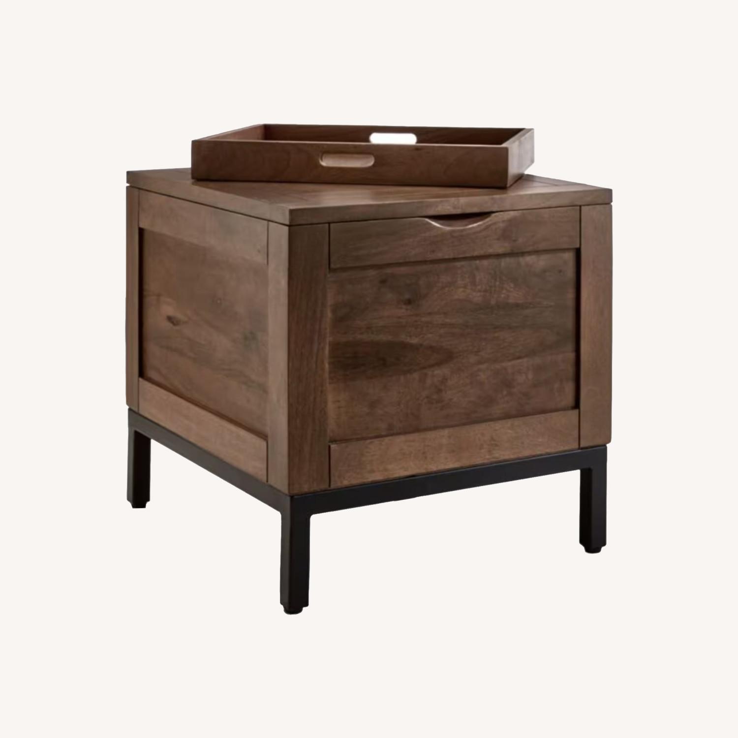 Crate & Barrel Tucker Trunk / End Table W Tray - image-0