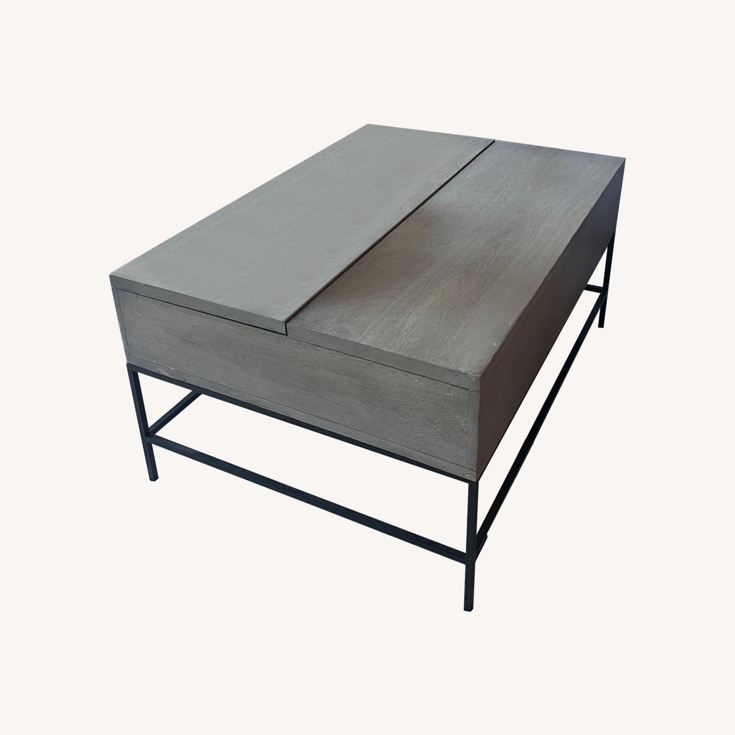 West Elm Industrial Storage Pop-Up Coffee Table - image-0