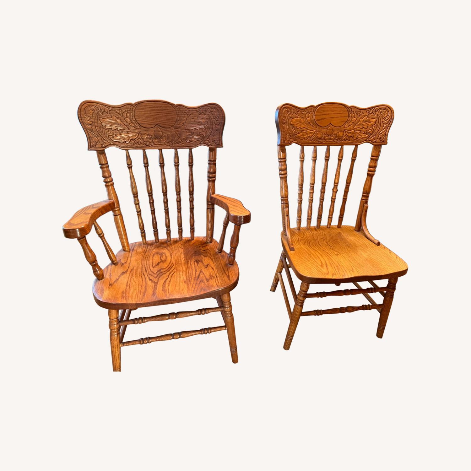 Solid Oak Dining Room Chairs - image-0