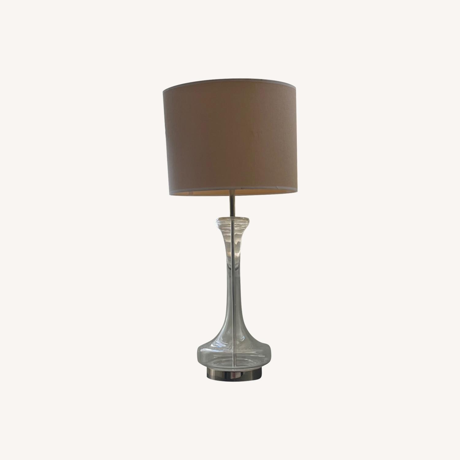 Vintage Glass Table Lamp, Mid Century - image-0