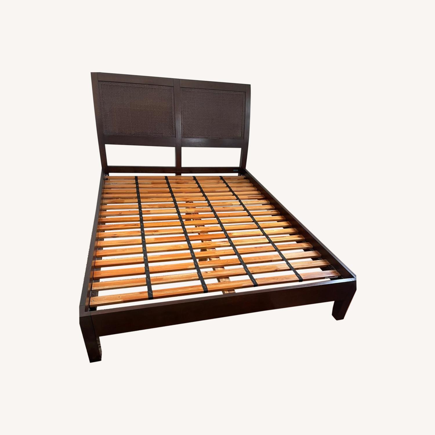 Crate & Barrel Dawson Queen Bed in Dark Brown - image-0