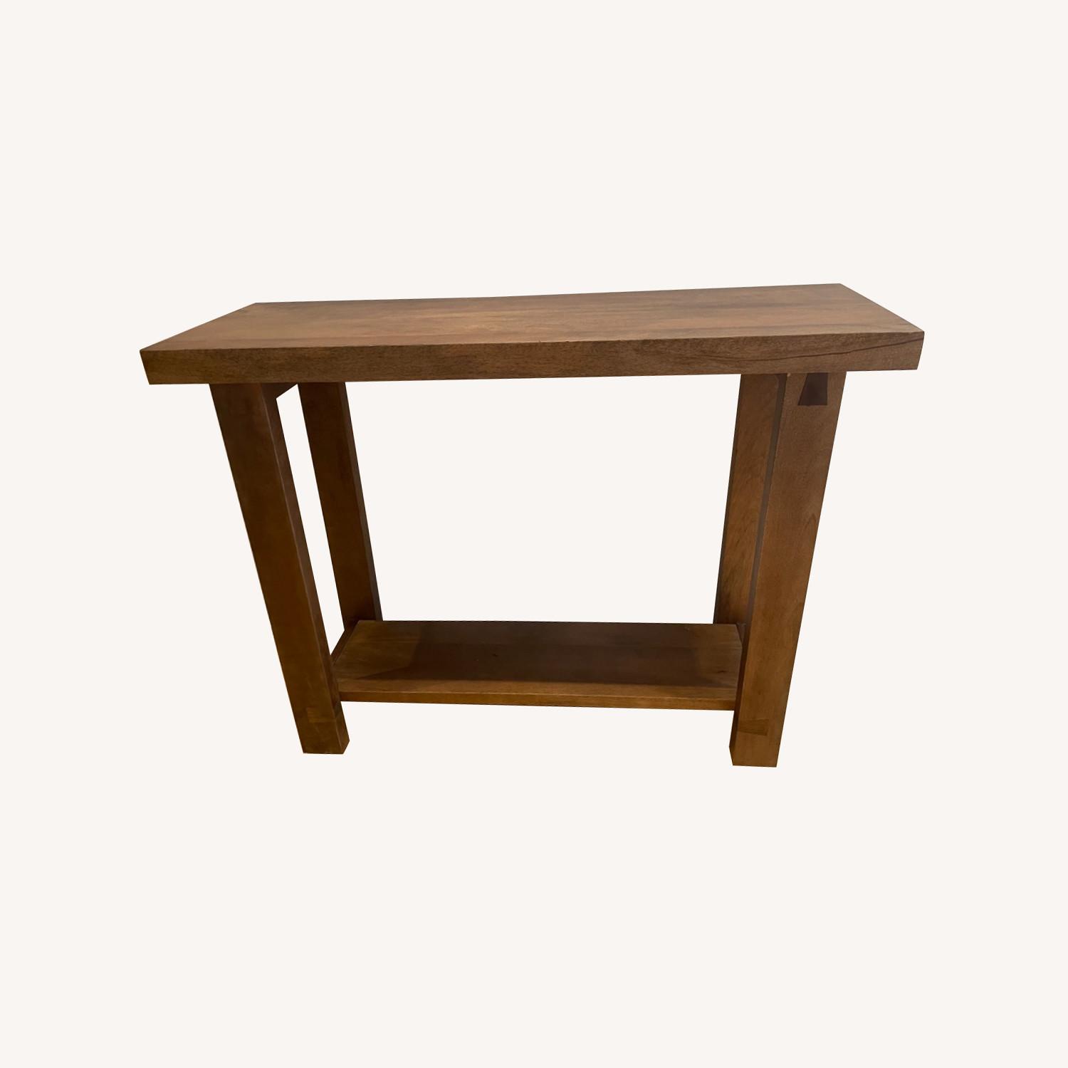 Pottery Barn Reed Console Table in Antique Umber - image-0