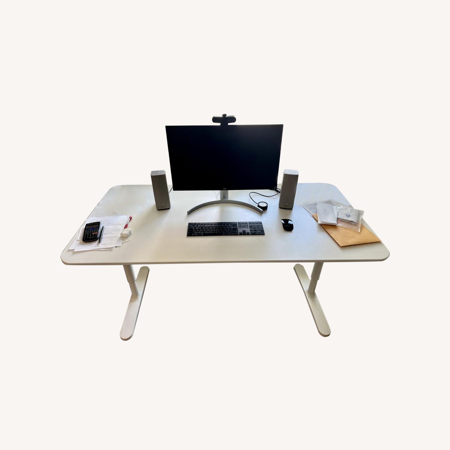 IKEA White Large Computer Desk - image-0