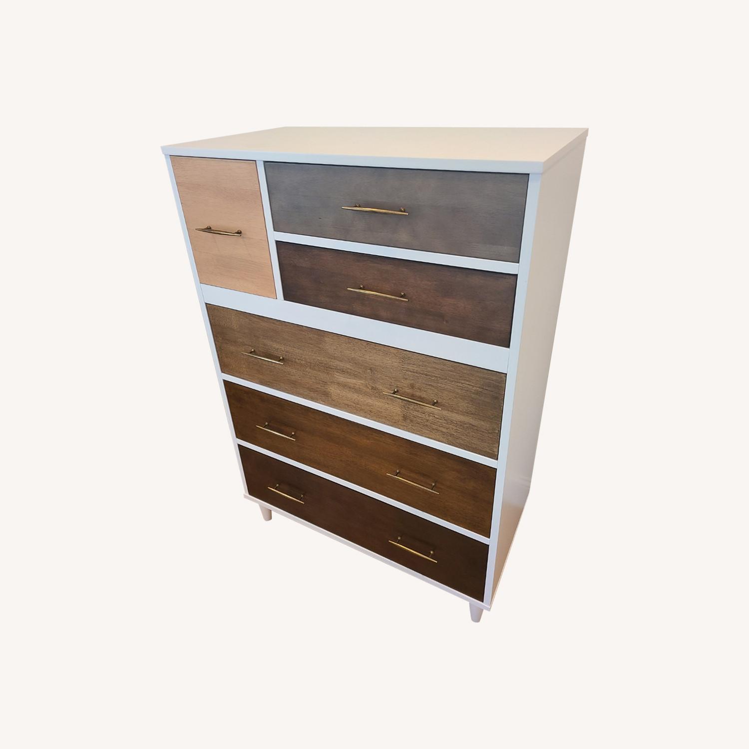 Overstock 6-Drawer Chest w Multi Wood Finishes - image-0