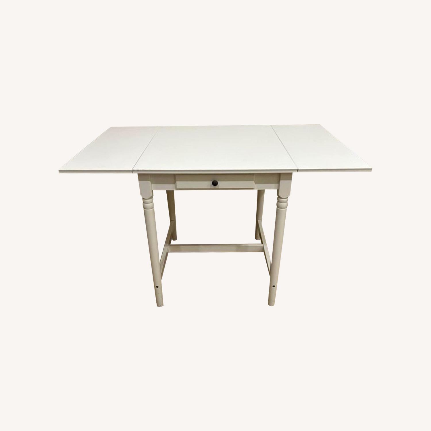 IKEA Ingatorp Drop-Leaf Table in White - AptDeco