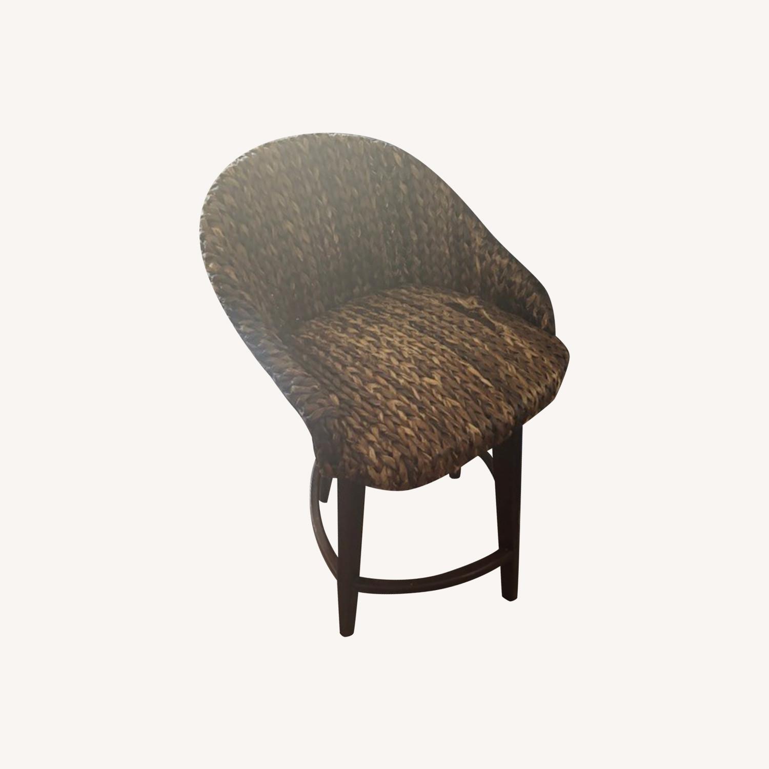 Seagrass Bucket Swivel Counter Stool, Havana Dark - image-0