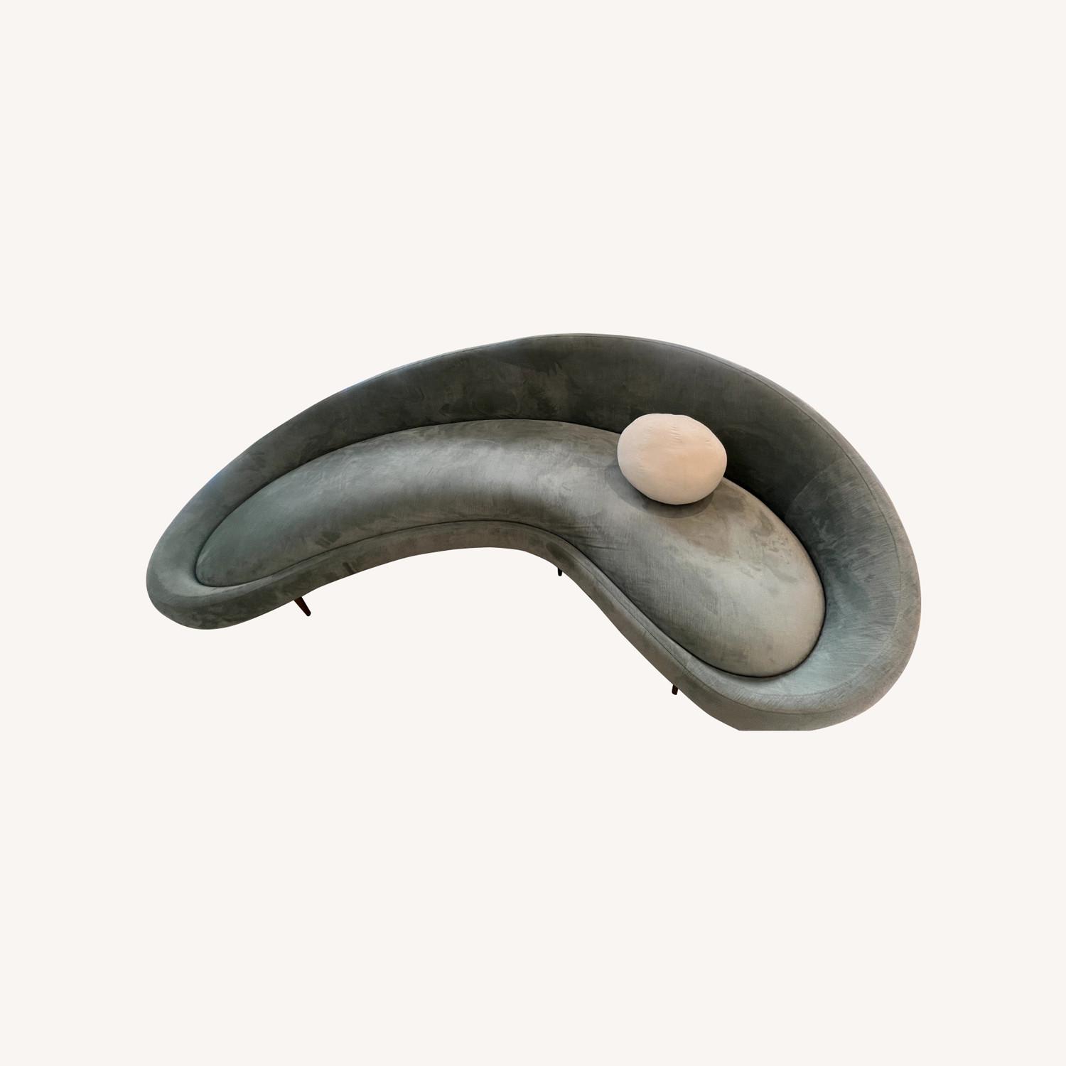 Jonathan Adler Azure Ether Curved Couch - image-0
