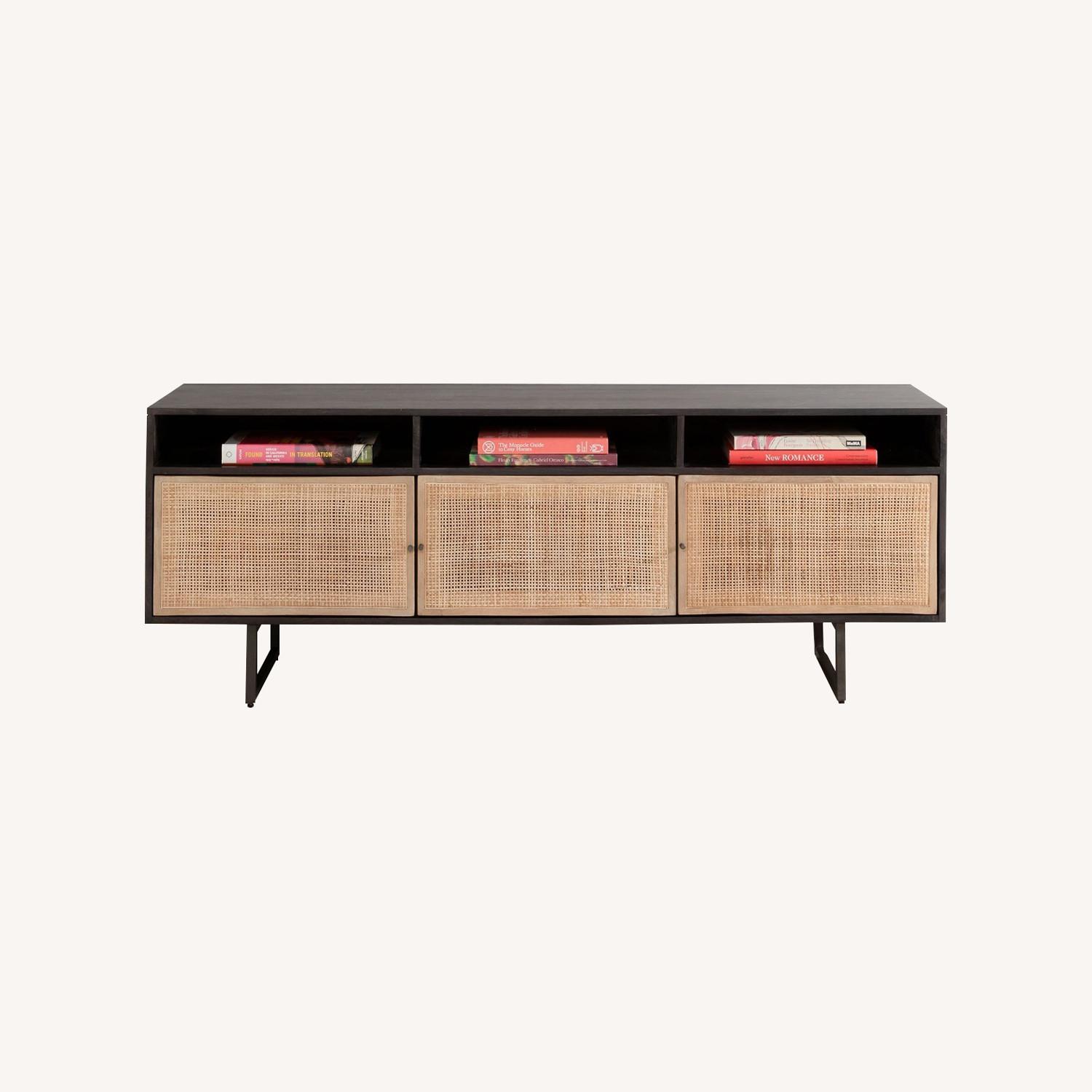 Pottery Barn Dolores Cane Media Console (65") - image-0