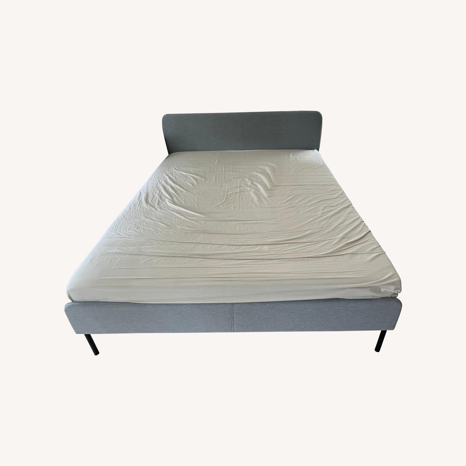 IKEA SLATTUM Grey Bed Frame - AptDeco