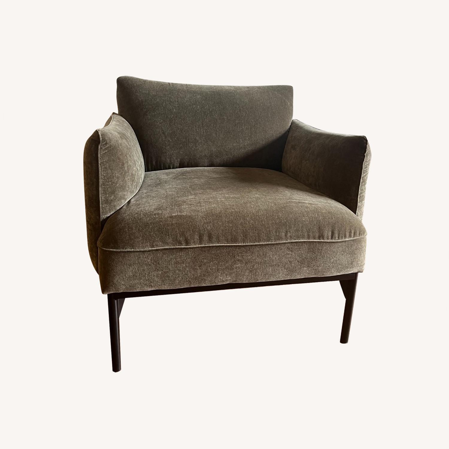 West Elm Penn Chair in Modern Chenille, Dark Olive - image-0
