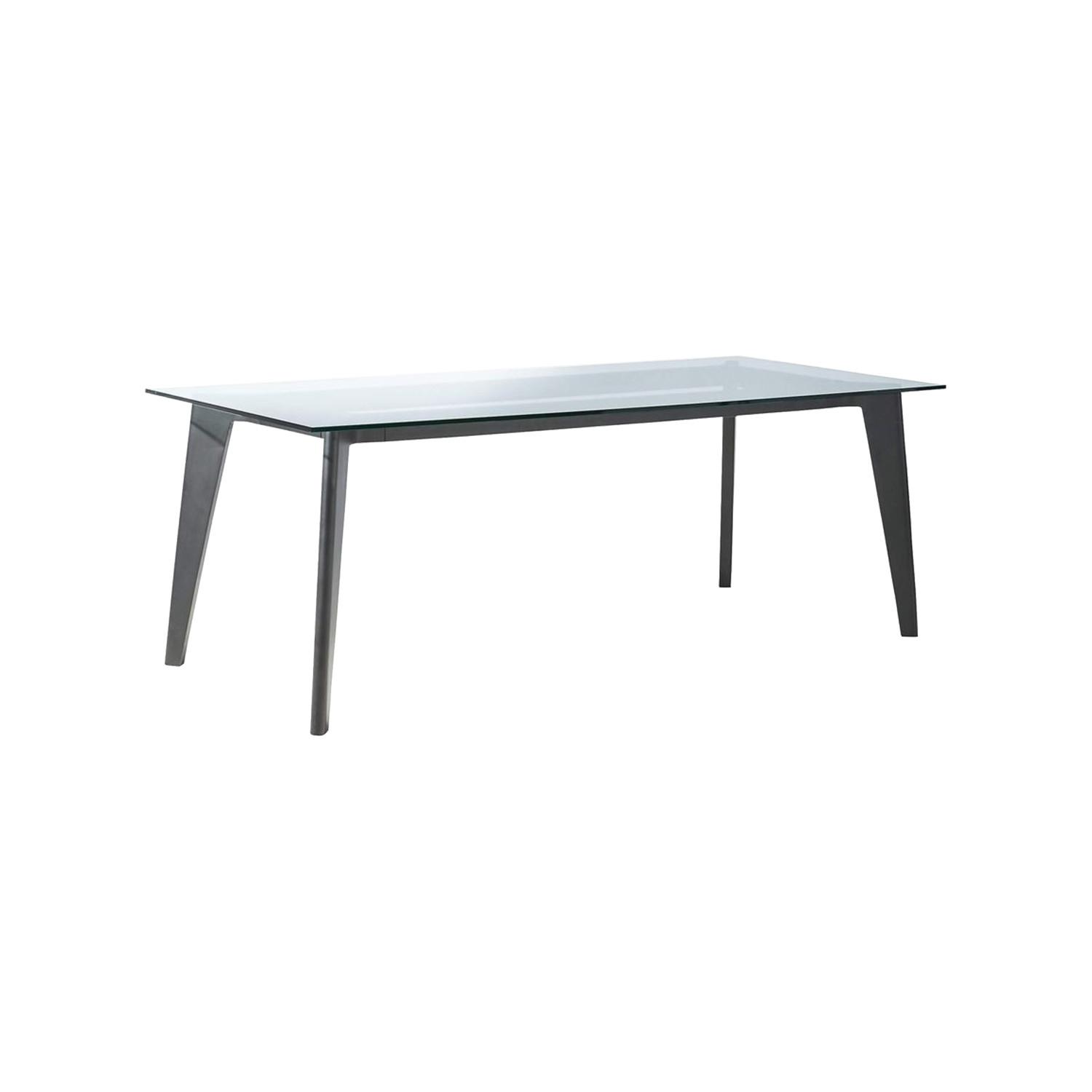 CB2 Harper Black Dining Table With Glass Top - image-6