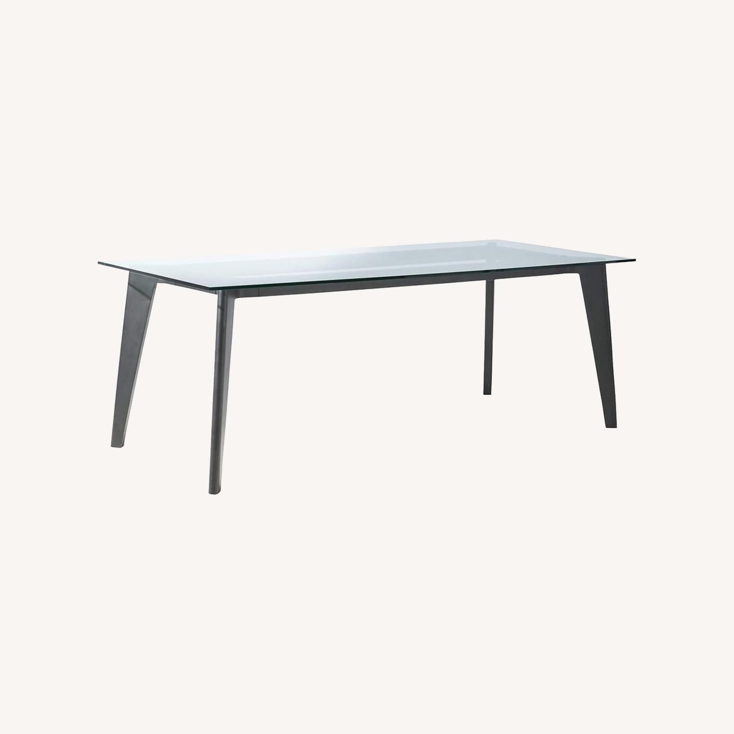 CB2 Harper Black Dining Table With Glass Top - image-0