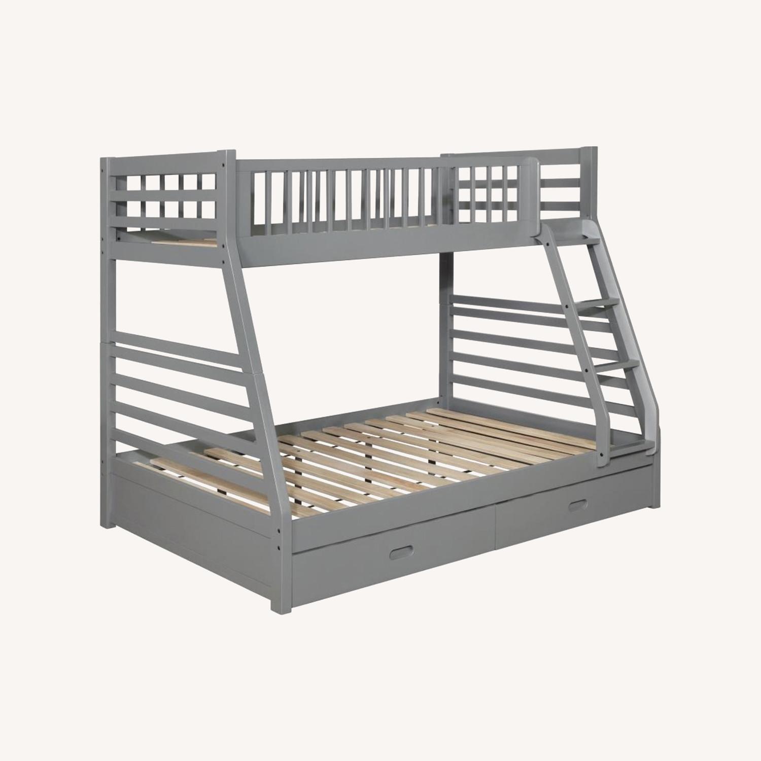 Twin Over Full Bunk Bed In Sleek Grey Finish - image-7
