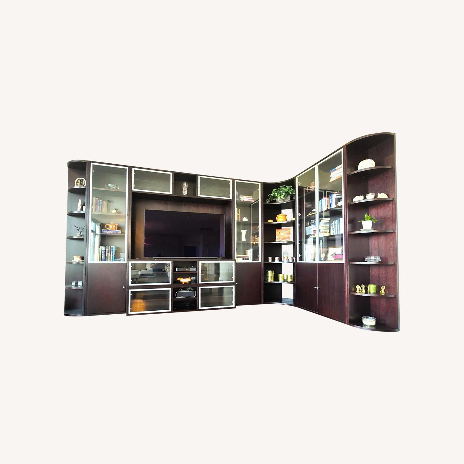7piece Maurice Villency Mahogany Wall Unit - image-0
