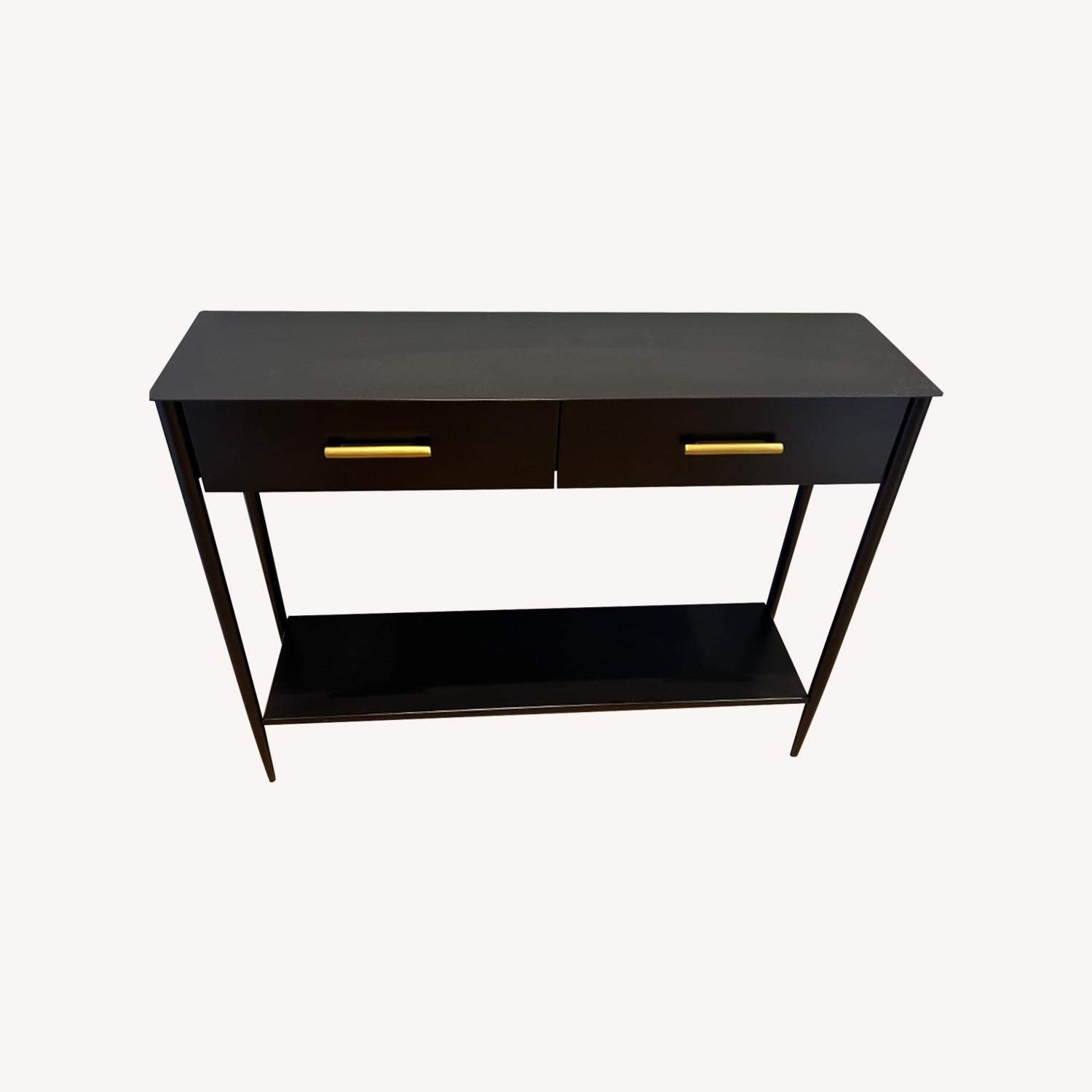 West Elm Metalwork Black Sofa Table 42" - image-0