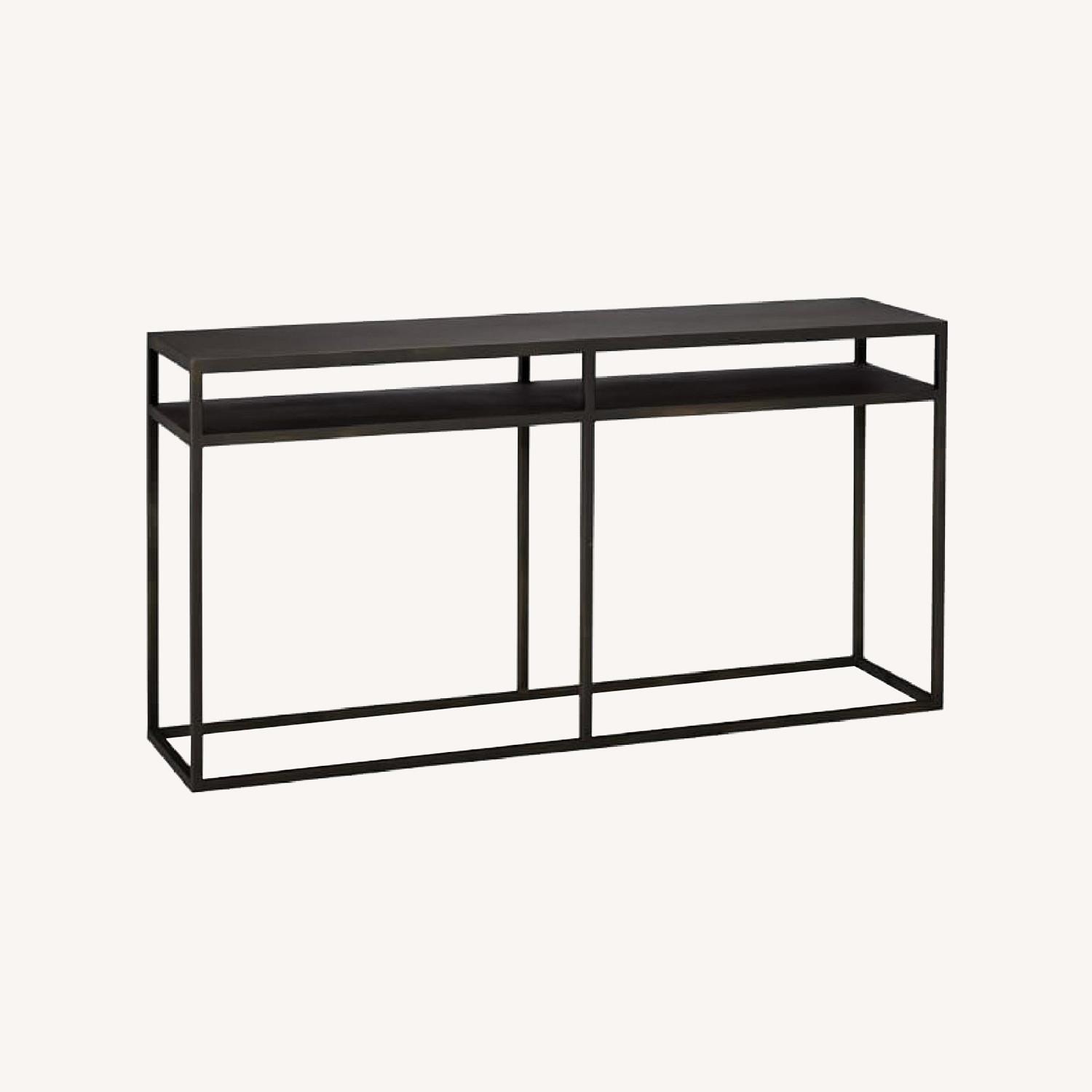 Pottery Barn Console Table - Blackened Metal - image-0