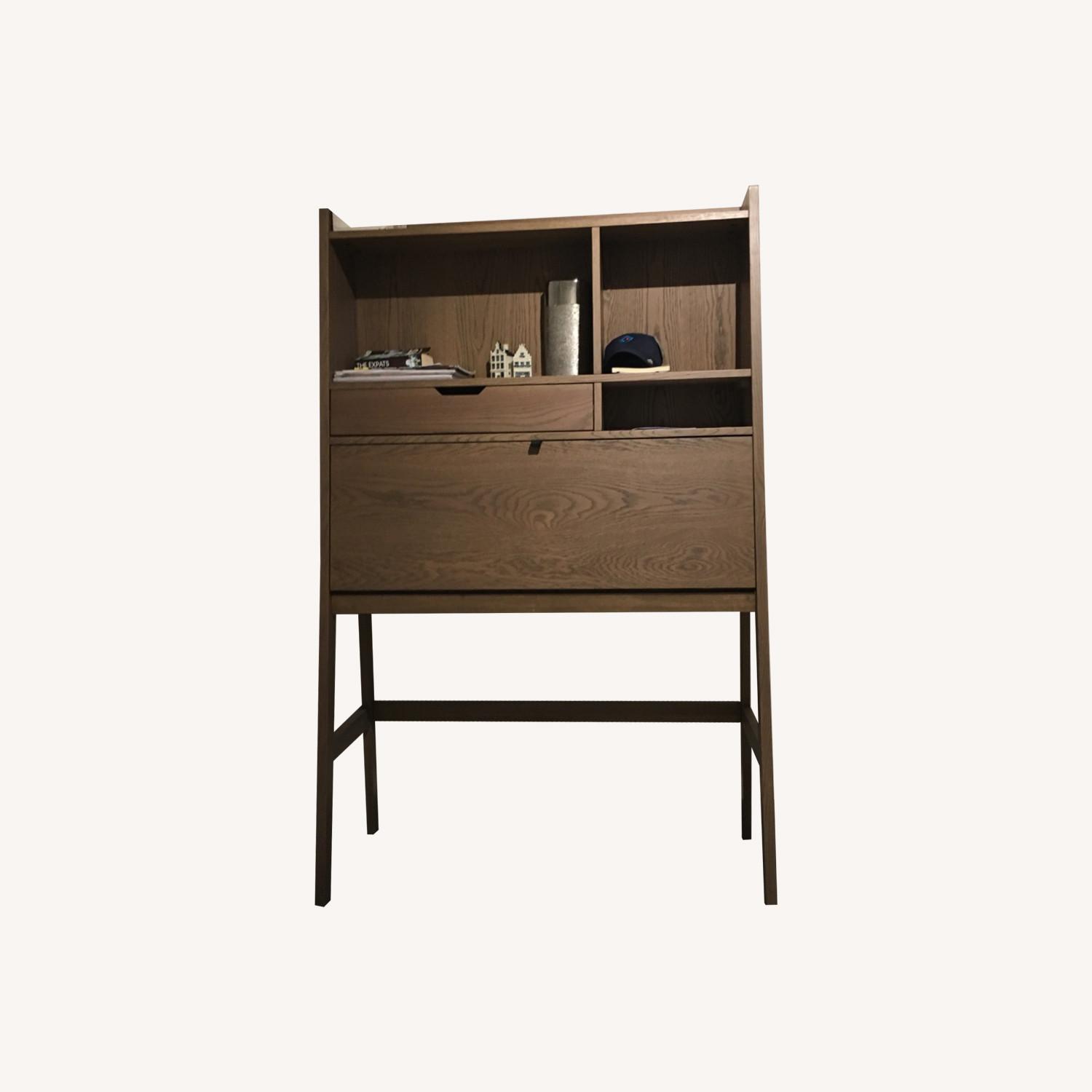 Crate & Barrel Desk Drop Down Feature & Storage - image-0