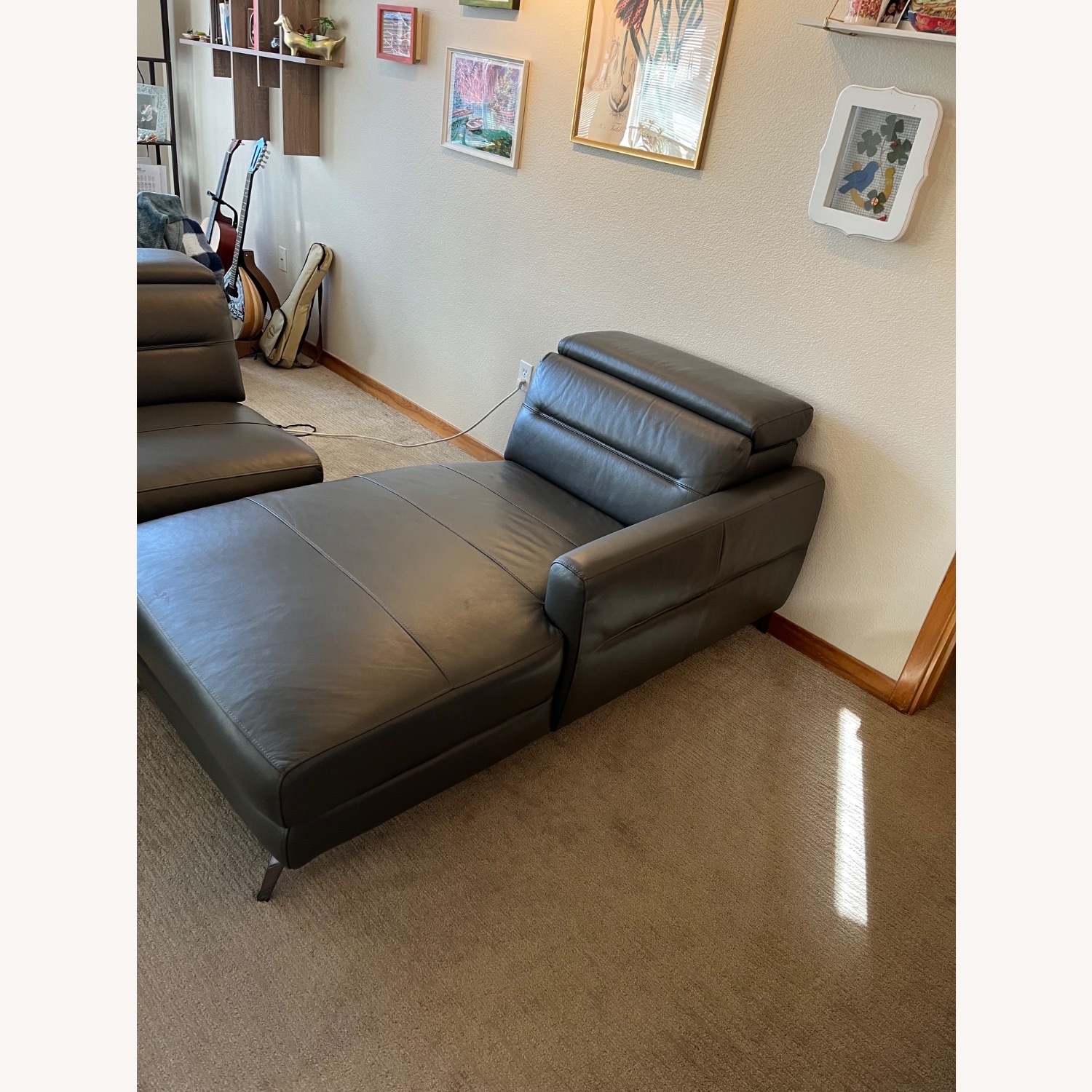 Dania Leather Right Facing Sectional  - image-4